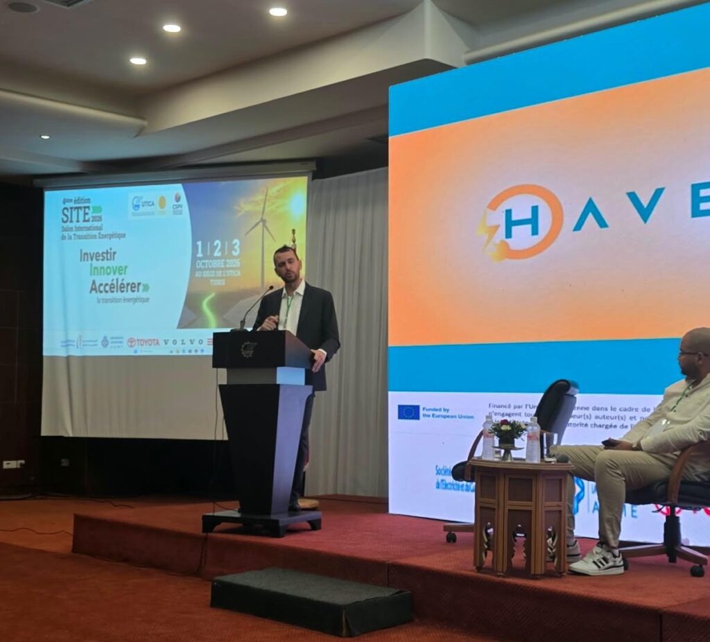 Paolo Cutrone of RES4Africa presenting HAVEN at SITE 2026 in Tunis